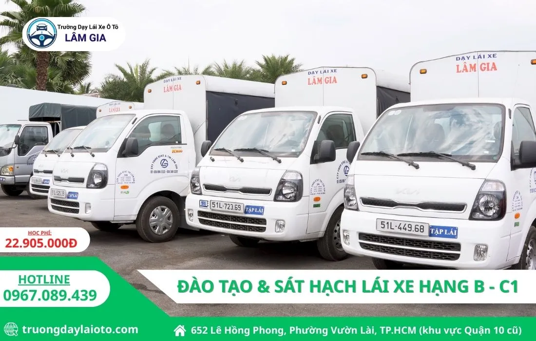 hình ảnh thực tế khóa học bằng lái xe tải C1 tại trường dạy lái ô tô Lâm Gia |HỌC PHÍ 22.905.000Đ