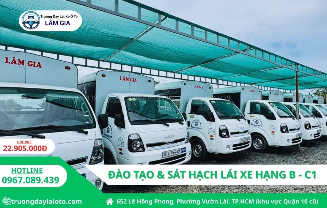 học bằng lái xe tải C1 tại TPHCM- trường dạy lái ô tô Lâm Gia | HỌC PHÍ 